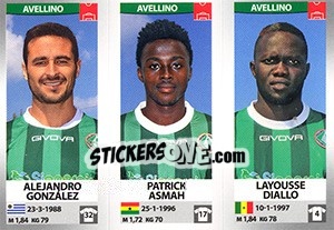 Cromo Alejandro González / Patrick Asmah / Layousse Diallo - Calciatori 2016-2017 - Panini