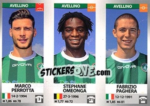 Sticker Marco Perrotta / Stephane Omeonga / Fabrizio Paghera - Calciatori 2016-2017 n. 592 - Panini