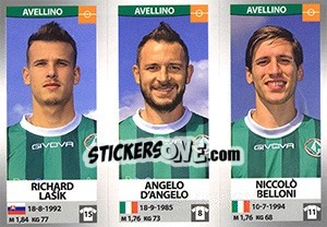 Figurina Richard Lašík - Angelo D'Angelo - Niccolò Belloni - Calciatori 2016-2017 - Panini