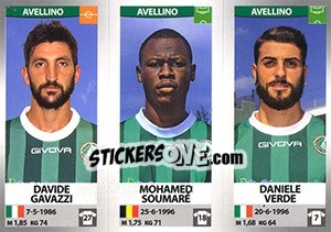 Figurina Davide Gavazzi / Mohamed Soumaré / Daniele Verde - Calciatori 2016-2017 - Panini