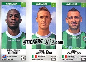 Figurina Benjamin Mokulu / Matteo Ardemagni / Luigi Castaldo - Calciatori 2016-2017 - Panini