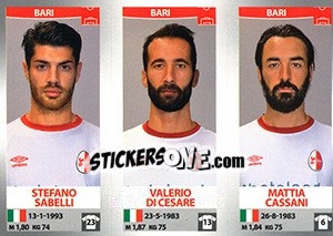 Sticker Stefano Sabelli / Valerio Di Cesare / Mattia Cassani - Calciatori 2016-2017 - Panini
