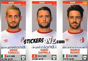Sticker Denis Tonucci / Fabio Daprelà / Marco Romizi - Calciatori 2016-2017 n. 600 - Panini