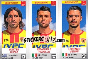 Figurina Walter López / Emanuele Padella / Lorenzo Venuti - Calciatori 2016-2017 - Panini