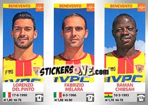 Sticker Lorenzo Del Pinto / Fabrizio Melara / Raman Chibsah - Calciatori 2016-2017 n. 608 - Panini