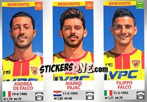 Sticker Andrea De Falco / Marko Pajac / Filippo Falco - Calciatori 2016-2017 n. 609 - Panini