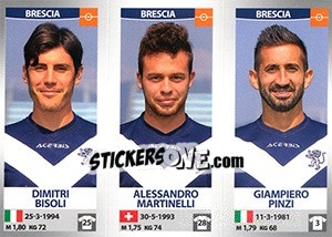 Sticker Dimitri Bisoli / Alessandro Martinelli / Giampiero Pinzi - Calciatori 2016-2017 n. 616 - Panini
