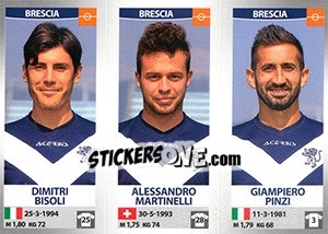 Figurina Dimitri Bisoli / Alessandro Martinelli / Giampiero Pinzi - Calciatori 2016-2017 - Panini