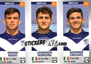 Sticker Simone Rosso / Leonardo Morosini / Giovanni Crociata - Calciatori 2016-2017 n. 617 - Panini