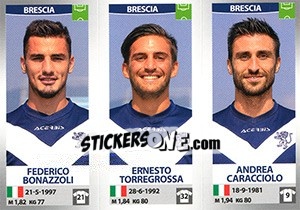 Sticker Federico Bonazzoli / Ernesto Torregrossa / Andrea Caracciolo - Calciatori 2016-2017 n. 618 - Panini