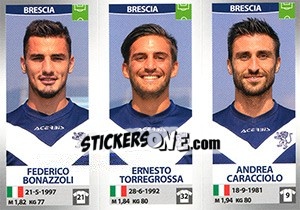 Cromo Federico Bonazzoli / Ernesto Torregrossa / Andrea Caracciolo - Calciatori 2016-2017 - Panini