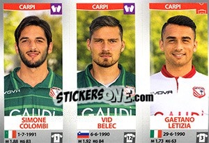 Sticker Simone Colombi / Vid Belec / Gaetano Letizia - Calciatori 2016-2017 n. 620 - Panini