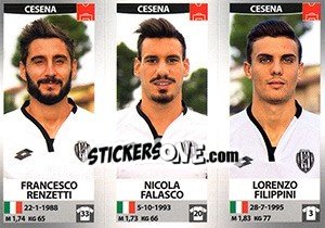 Sticker Francesco Renzetti / Nicola Falasco / Lorenzo Filippini - Calciatori 2016-2017 n. 630 - Panini
