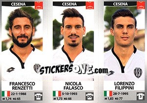 Figurina Francesco Renzetti / Nicola Falasco / Lorenzo Filippini - Calciatori 2016-2017 - Panini