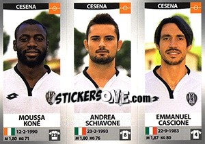 Sticker Moussa Koné / Andrea Schiavone / Emmanuel Cascione - Calciatori 2016-2017 - Panini