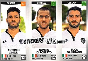 Figurina Antonio Cinelli / Nunzio Di Roberto / Luca Garritano - Calciatori 2016-2017 - Panini