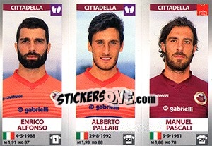 Sticker Enrico Alfonso / Alberto Paleari / Manuel Pascali - Calciatori 2016-2017 - Panini