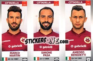 Sticker Marco Martin / Simone Pasa / Amedeo Benedetti - Calciatori 2016-2017 - Panini