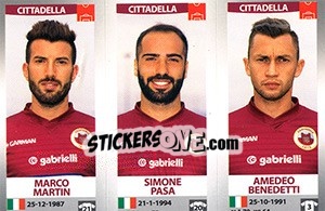 Figurina Marco Martin / Simone Pasa / Amedeo Benedetti - Calciatori 2016-2017 - Panini