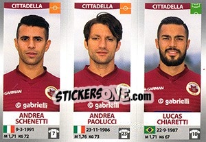 Sticker Andrea Schenetti / Andrea Paolucci / Lucas Chiaretti - Calciatori 2016-2017 n. 639 - Panini