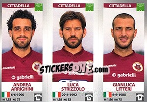Sticker Andrea Arrighini / Luca Strizzolo / Gianluca Litteri - Calciatori 2016-2017 - Panini