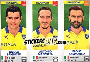 Sticker Nicolò Brighenti - Antonio Mazzotta - Paolo Sammarco - Calciatori 2016-2017 n. 645 - Panini