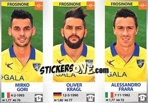 Figurina Mirko Gori / Oliver Kragl / Alessandro Frara - Calciatori 2016-2017 - Panini