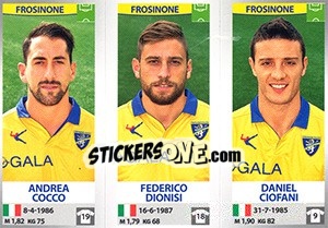 Sticker Andrea Cocco / Federico Dionisi / Daniel Ciofani - Calciatori 2016-2017 - Panini