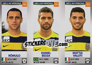 Sticker Rômulo / Daniel Bessa / Mattia Valoti - Calciatori 2016-2017 n. 653 - Panini