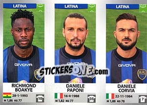 Sticker Richmond Boakye / Daniele Paponi / Daniele Corvia - Calciatori 2016-2017 - Panini