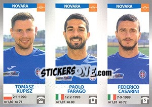 Figurina Tomasz Kupisz - Paolo Faragò - Federico Casarini - Calciatori 2016-2017 - Panini