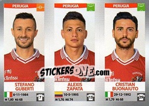 Sticker Stefano Guberti / Alexis Zapata / Cristian Buonaiuto - Calciatori 2016-2017 n. 677 - Panini