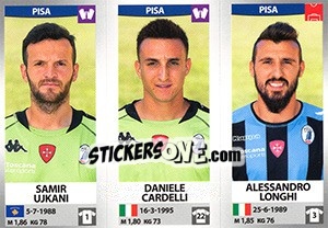 Sticker Samir Ujkani / Daniele Cardelli / Alessandro Longhi - Calciatori 2016-2017 n. 680 - Panini