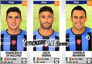 Sticker Francesco Di Tacchio / Luca Verna / Daniele Mannini - Calciatori 2016-2017 - Panini