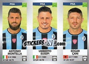 Sticker Antonio Montella / Umberto Eusepi / Edgar Çani - Calciatori 2016-2017 - Panini
