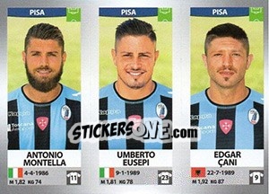 Sticker Antonio Montella / Umberto Eusepi / Edgar Çani - Calciatori 2016-2017 n. 685 - Panini