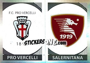 Cromo Scudetto Pro Vercelli - Scudetto Salernitana - Calciatori 2016-2017 - Panini