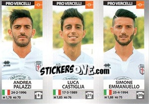 Sticker Andrea Palazzi / Luca Castiglia / Simone Emmanuello - Calciatori 2016-2017 n. 691 - Panini