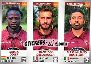 Sticker Moses Odjer / Francesco Della Rocca / Massimiliano Busellato - Calciatori 2016-2017 n. 698 - Panini