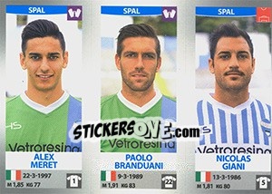 Sticker Alex Meret / Paolo Branduani / Nicolas Giani - Calciatori 2016-2017 n. 703 - Panini