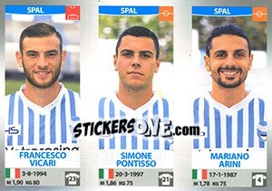 Sticker Francesco Vicari / Simone Pontisso / Mariano Arini - Calciatori 2016-2017 n. 705 - Panini