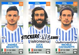 Sticker Andrea Beghetto / Luca Mora / Michele Castagnetti - Calciatori 2016-2017 n. 706 - Panini