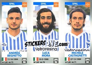 Cromo Andrea Beghetto / Luca Mora / Michele Castagnetti - Calciatori 2016-2017 - Panini