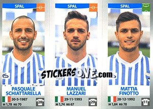 Sticker Pasquale Schiattarella / Manuel Lazzari / Mattia Finotto - Calciatori 2016-2017 n. 707 - Panini