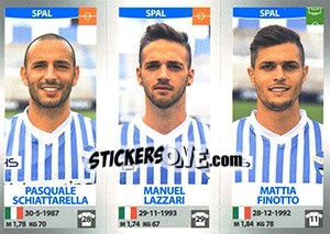 Figurina Pasquale Schiattarella / Manuel Lazzari / Mattia Finotto - Calciatori 2016-2017 - Panini