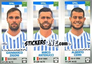 Figurina Gianmarco Zigoni / Mirco Antenucci / Alberto Cerri - Calciatori 2016-2017 - Panini