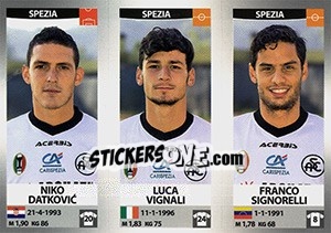 Sticker Niko Datkovic / Luca Vignali / Franco Signorelli - Calciatori 2016-2017 n. 712 - Panini