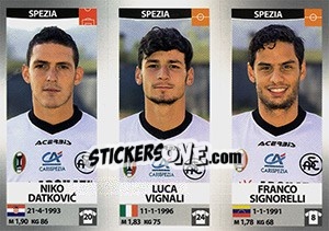 Figurina Niko Datkovic / Luca Vignali / Franco Signorelli - Calciatori 2016-2017 - Panini