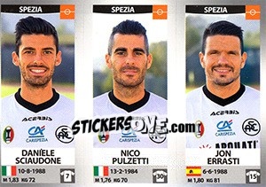 Sticker Daniele Sciaudone / Nico Pulzetti / Jon Errasti - Calciatori 2016-2017 n. 713 - Panini