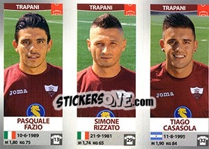 Sticker Pasquale Fazio / Simone Rizzato / Tiago Casasola - Calciatori 2016-2017 n. 726 - Panini
